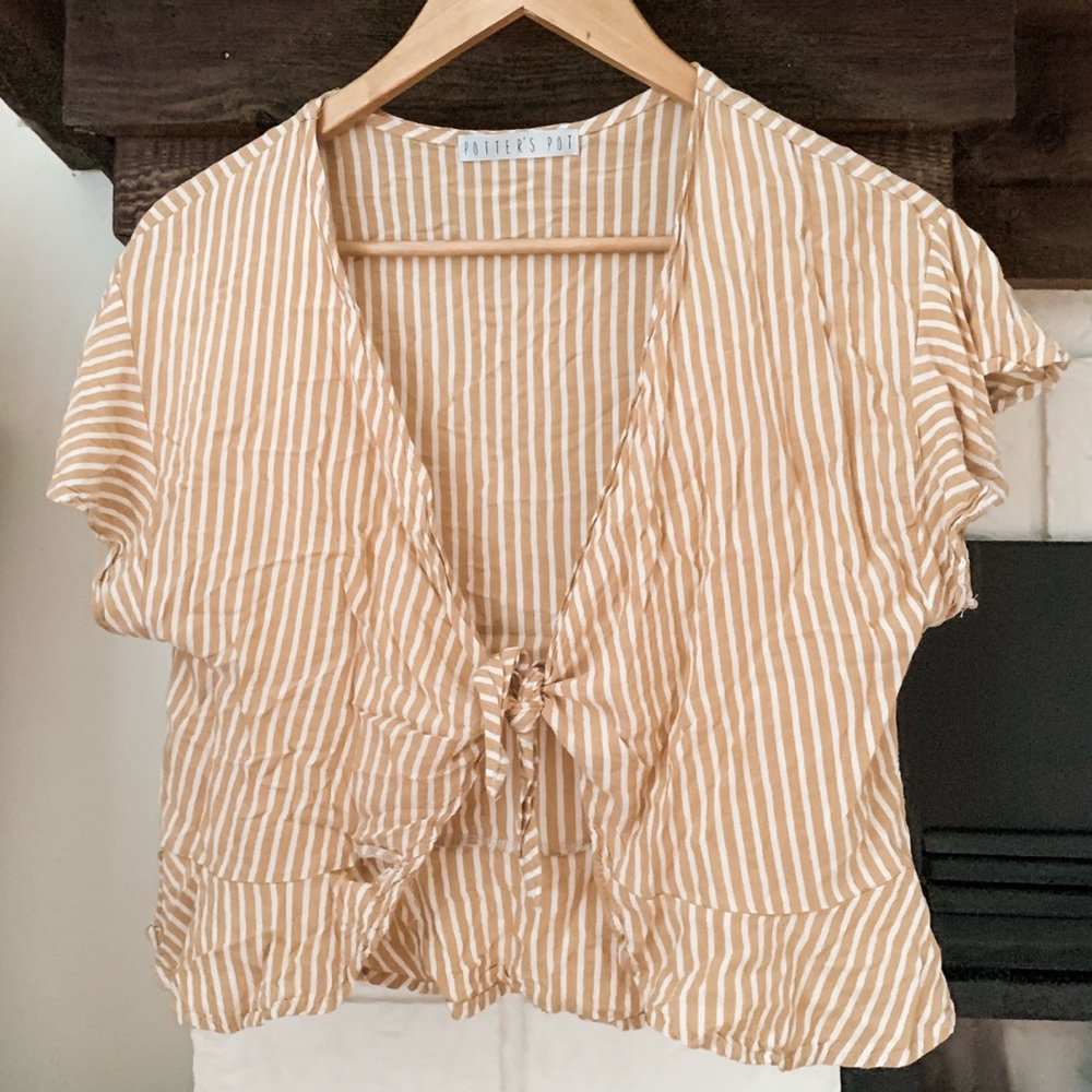 Unique Tie-Front Crop Top